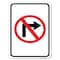 Signmission No Right Turn Graphic Only Heavy-Gauge Aluminum Rust Proof Parking Sign, 18" x 24", A-1824-23592 A-1824-23592 - alternate 1